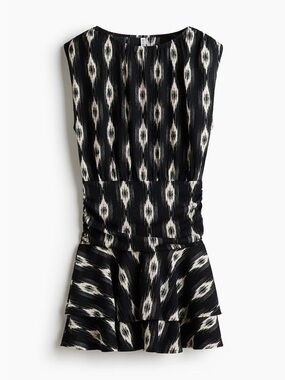 CRINKLED TIERED DRESS